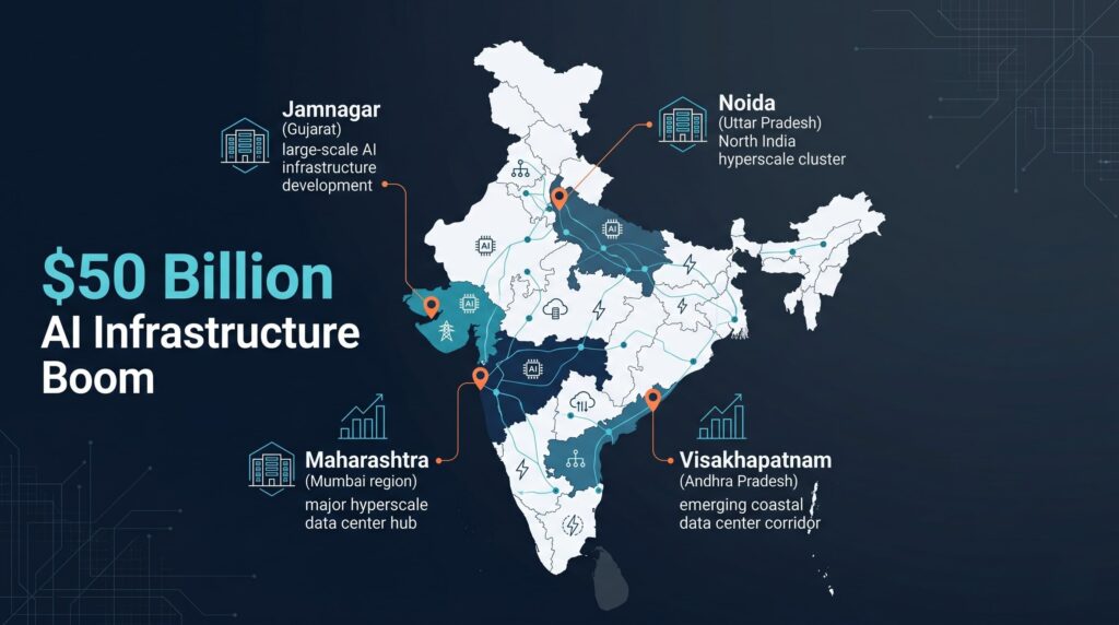India AI data center investment map 2026 Maharashtra Adani AirTrunk hyperscale