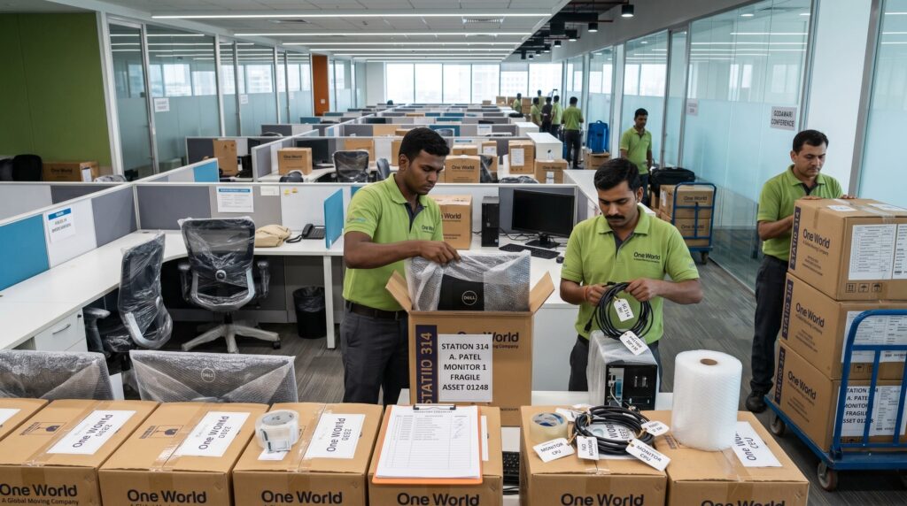 office relocation per seat pricing workstation packing India