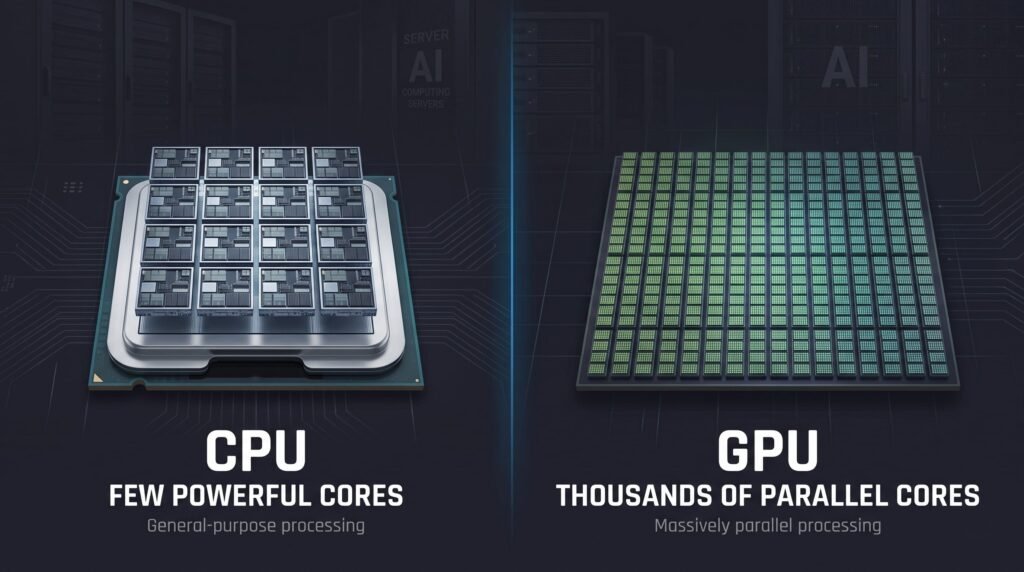 GPU vs CPU AI processing difference explained