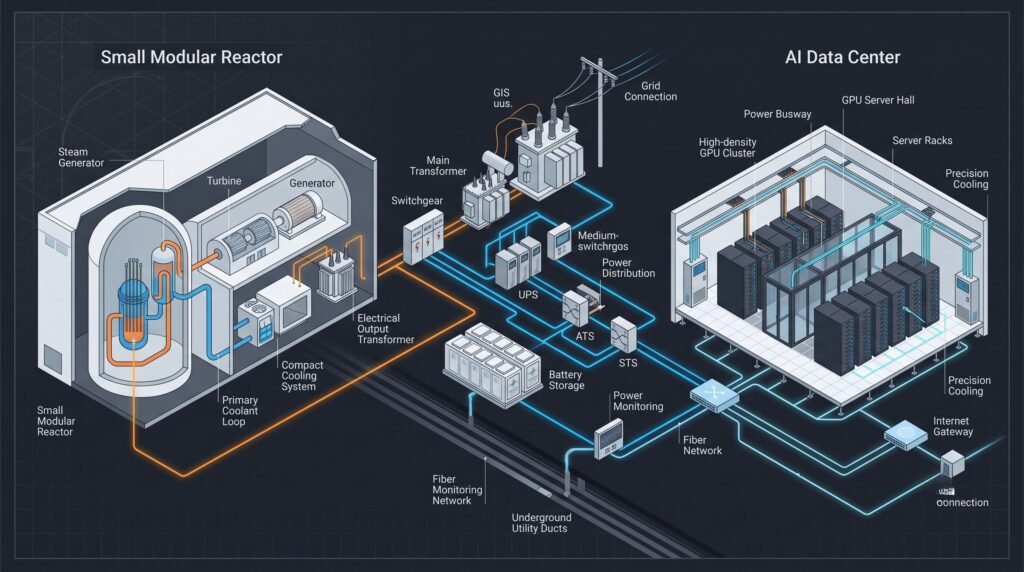 nuclear powered AI data center how it works 2026